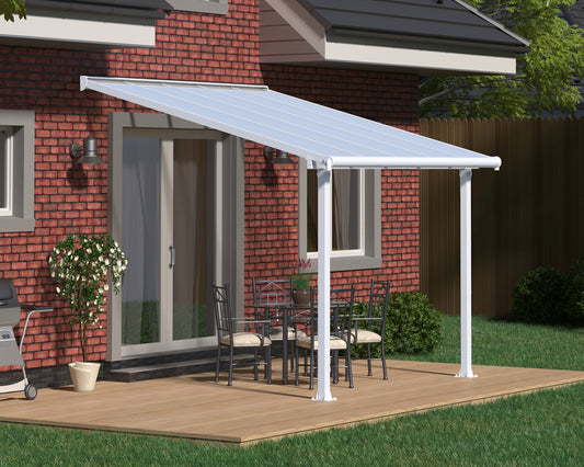 Olympia™ Patio Cover ~10 ft. x 10 ft. White Frame White Panels | OPEN BOX